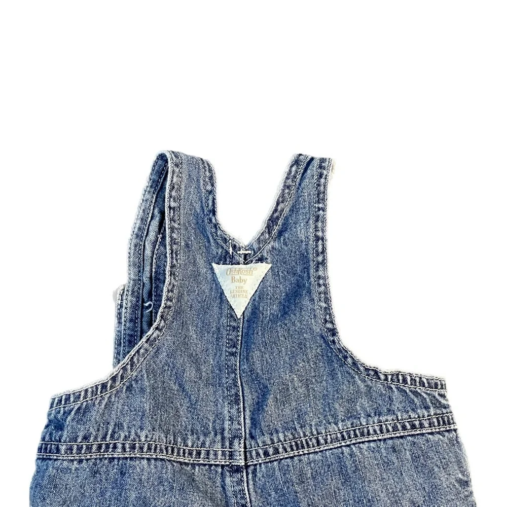 Vintage Y2K OshKosh Baby Denim Duck Farmhouse Overalls Size 3/6 Months